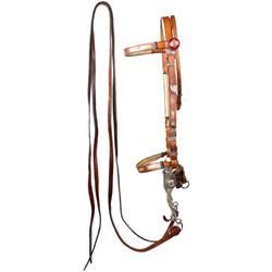 Vintage hitched horsehair bridle, unmarked