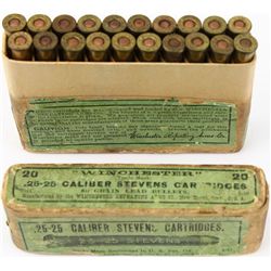 Winchester 25-25 Stevens full correct ammo.