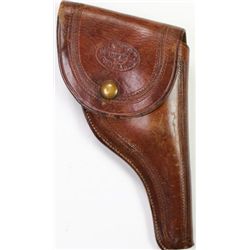 Knox & Tanner stamped brown leather flap holster