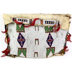 Fine C. 1890's Sioux beaded Teepee bag