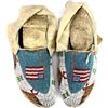 Image 1 : Fully beaded Sioux moccasins, American Flags