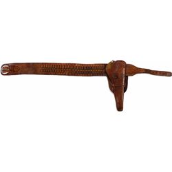 Early gun holster rig the tongue stamped WE