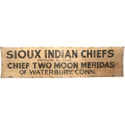 Original canvas banner "Sioux Indian Chief