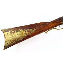 Antique full stock percussion rifle