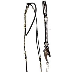 Old fancy silver mounted bridle with engraved