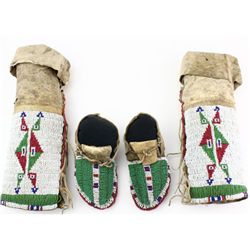 Rare 1880-1890's Childs ceremonial moccasins