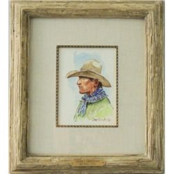 "Ogalala Cow Puncher" original watercolor by Joe