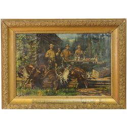 Schmidt's Brewing Co. "Big Game" framed advertiser