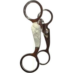 Silver overlaid Crockett curb bit deep hot stamped