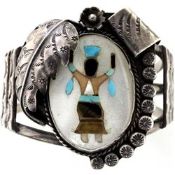 Sterling silver Zuni inlaid bracelet