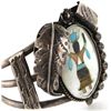 Image 2 : Sterling silver Zuni inlaid bracelet