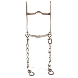 Silver engraved childs pony bit unmarked with