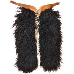 Fine pair Visalia black woolie chaps