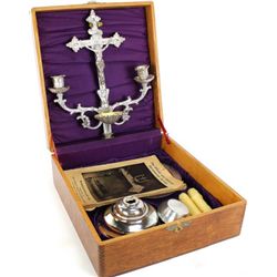 Late 19th early 20th C. oak cased Sacramental