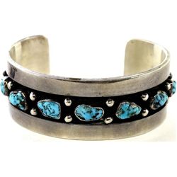 Sterling silver bracelet saw tooth set with 7