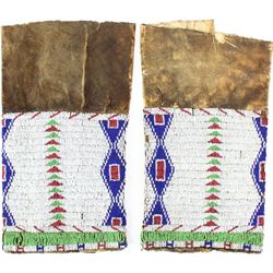 C. 1870's Sioux beaded legging on native tanned