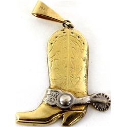 Ed Bohlin 18K and sterling boot pendant