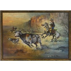 "The Maverick" oil on canvas by North Dakota