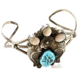 Navajo sterling silver bracelet set with