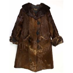 Early hair on horse hide ladies long coat
