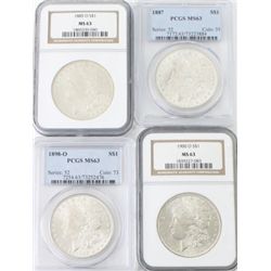 Collection of 4 Morgan Silver Dollars includes