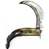 Image 1 : Curve blade horn handle pruner style knife