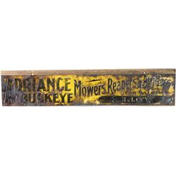 Rare Adriance Buckeye farm equipment sign