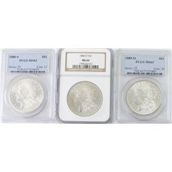 Collection of 3 Morgan Silver Dollars includes