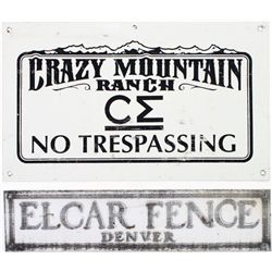 Collection of 3 small tin signs, includes