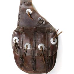 Brown leather US saddle bags decorated with