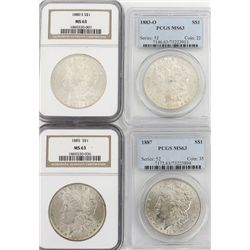 Collection of 4 Morgan Silver Dollars