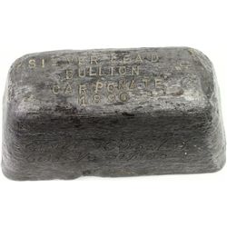 Silver lead bullion bar stamped on top