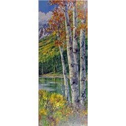 "Maroon Wilderness Glory ll" oil on canvas,