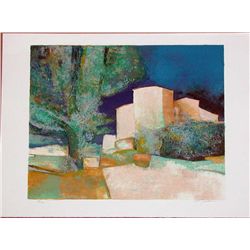 Claude Gaveau, Le Mas, Signed Lithograph