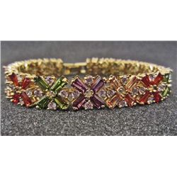 14K GOLD FILLED MULTICOLOR AAA SWISS CRYSTAL BRACELET