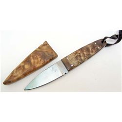 Colt Fixed Blade Hunter Knife with Burl Wood Scabbard