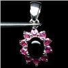 Image 1 : STERLING SILVER BLACK SAPPHIRE & RUBY PENDANT