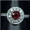 Image 1 : WHITE GOLD OVER STERLING SILVER PINK RUBY RING