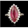 Image 1 : 14K GOLD RUBY & DIAMOND LADIES RING