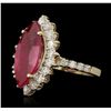 Image 2 : 14K GOLD RUBY & DIAMOND LADIES RING