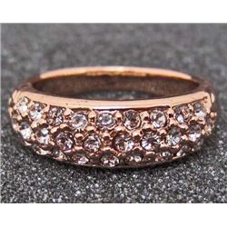 18K ROSE GOLD FILLED AUSTRIAN CRYSTAL RING - SZ. 7