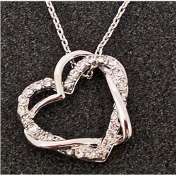 PLATINUM PLATED AUSTRIAN CRYSTAL HEART PENDANT & CHAIN