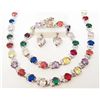 Image 1 : 18K WHITE GOLD FILLED MULTICOLOR CRYSTAL JEWELRY SET