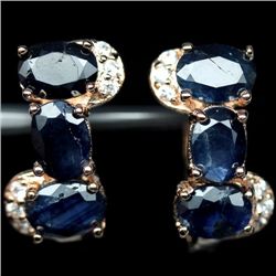 STERLING SILVER BLUE SAPPHIRE EARRINGS