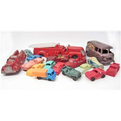 LOT OF 22 VINTAGE RUBBER & PLASTIC TOY CARS