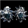 Image 1 : WHITE GOLD OVER STERLING SILVER SAPPHIRE EARRINGS