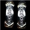 Image 1 : WHITE GOLD OVER STERLING SILVER DIAMOND EARRINGS