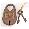 Image 1 : SMALL CAST IRON LOCK WITH YUMA TERR. PRISON TAG & KEYS