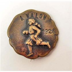 1926 AVALON EMBOSSED METAL TRACK & FIELD AWARD PIN