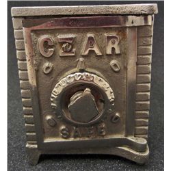 VINTAGE CAST IRON CZAR SAFE COIN BANK - CHROME PLATED